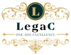 “Elegant LegaC logo with gold decorative elements and letter L emblem”